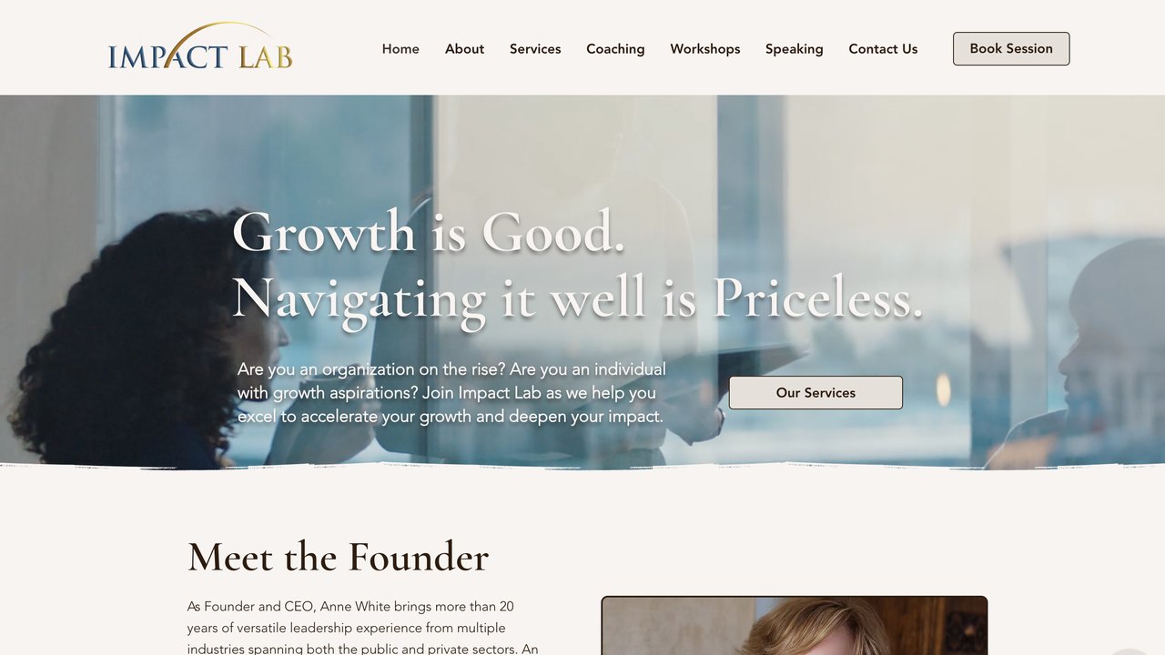 Impact Lab homepage screenshot