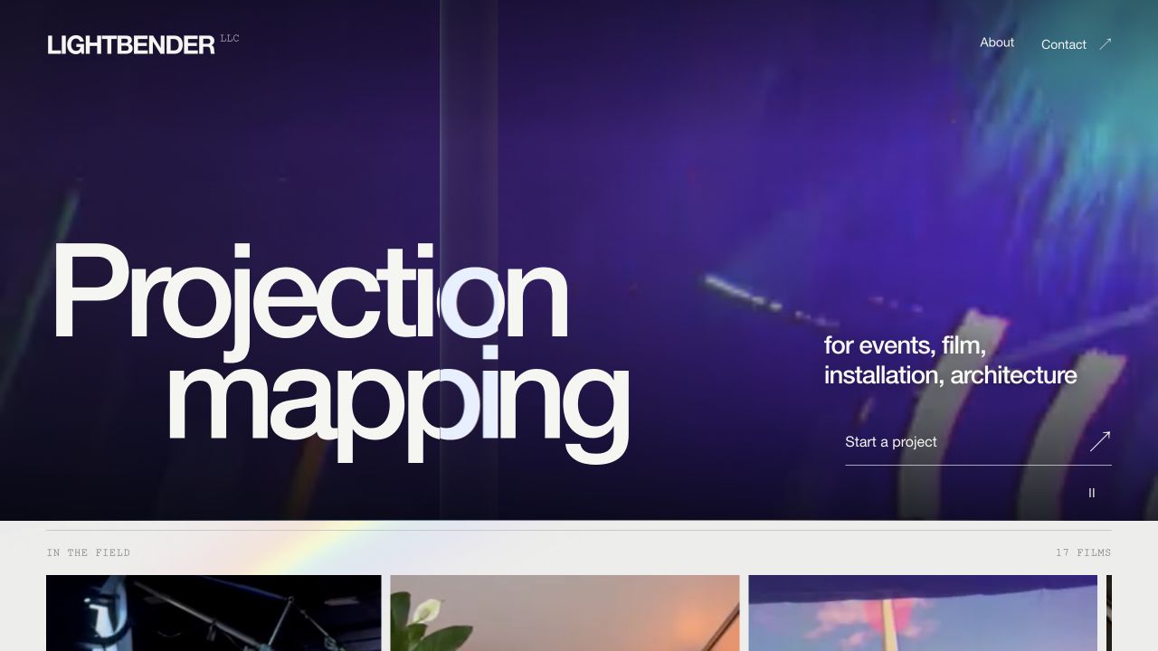 Lightbender homepage screenshot